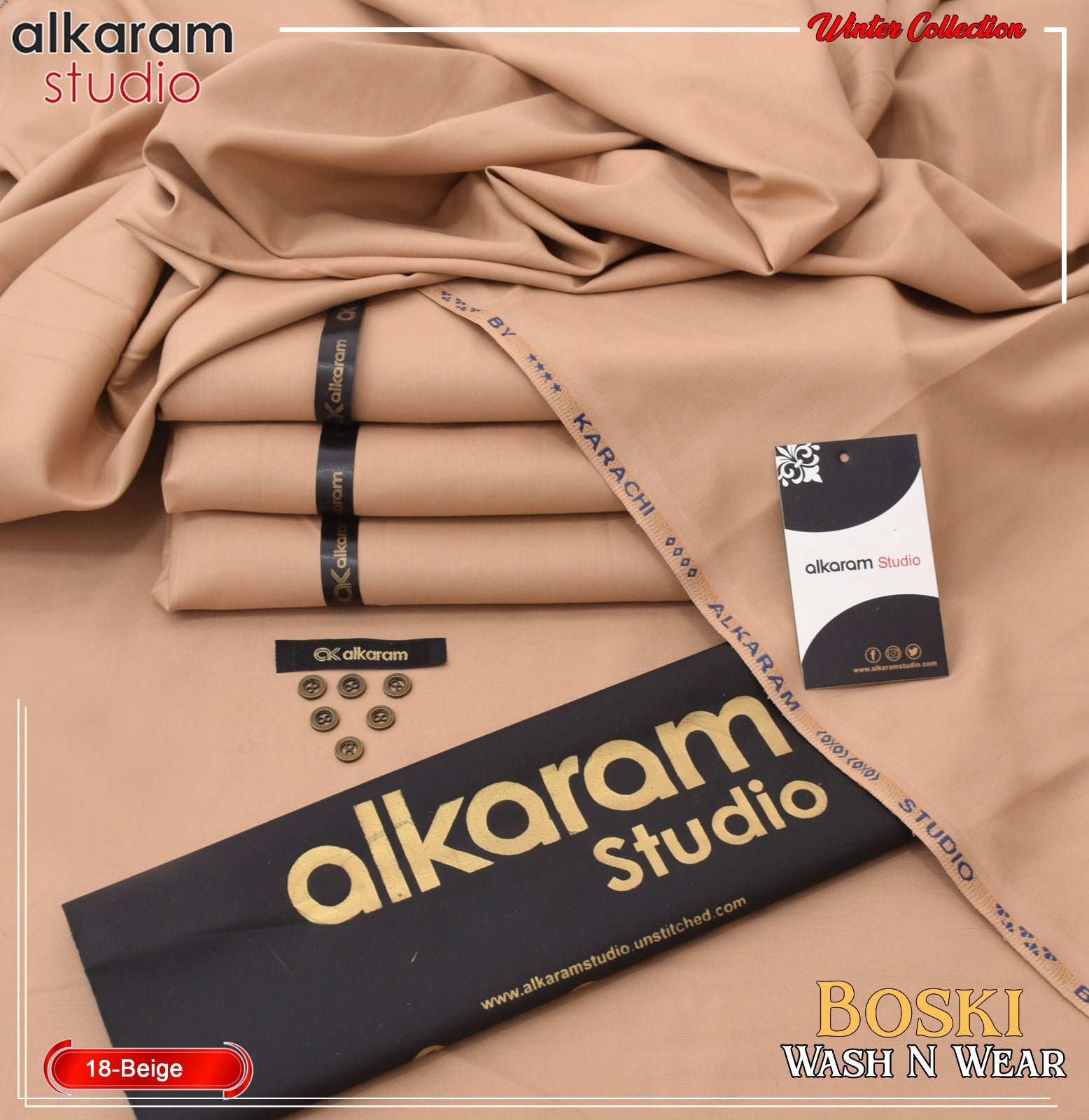 Alkaram Boski Wash & Wear -2025